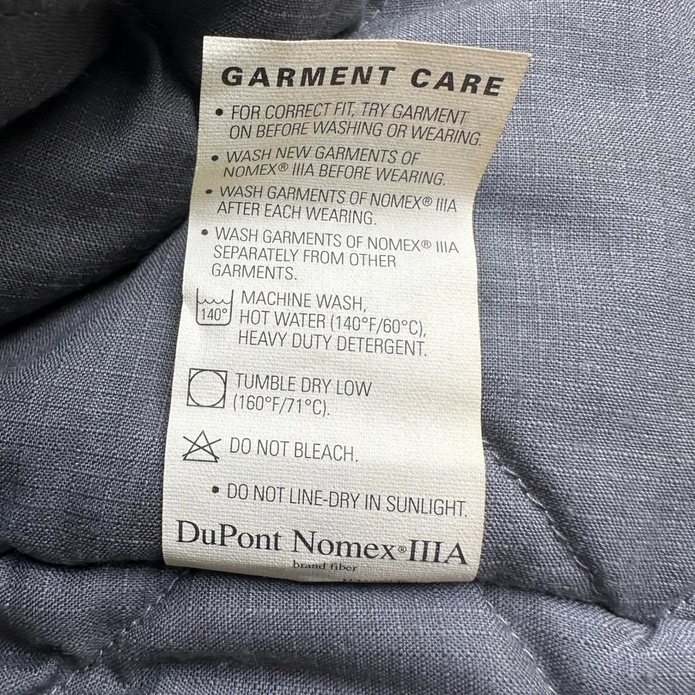 Bulwark FR Nomex Quilted Workwear Vest Navy Blue XXL Made in Canada Vintage